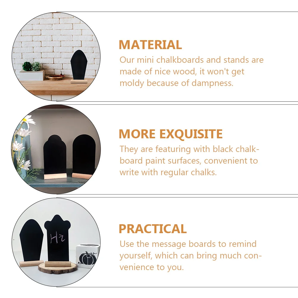 4 قطعة شكل شواهد القبور السبورات سطح المكتب ديكور رسالة مجلس الحرف الخشبية ملاحظة لوحات الكتابة عرض المجلس للمدرسة المنزلية