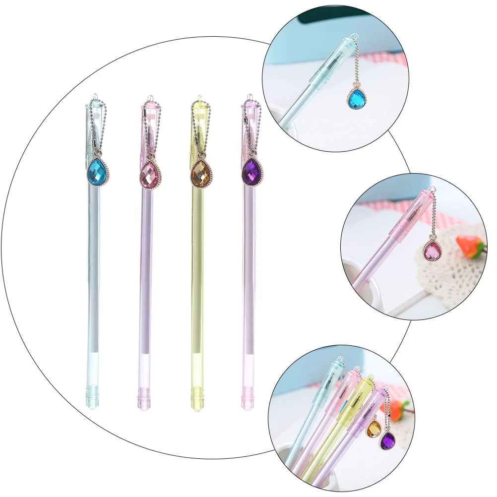 

10 Pcs Neutral Creative Chicken Heart Pen Student Plastic Gel Pens with Pendant