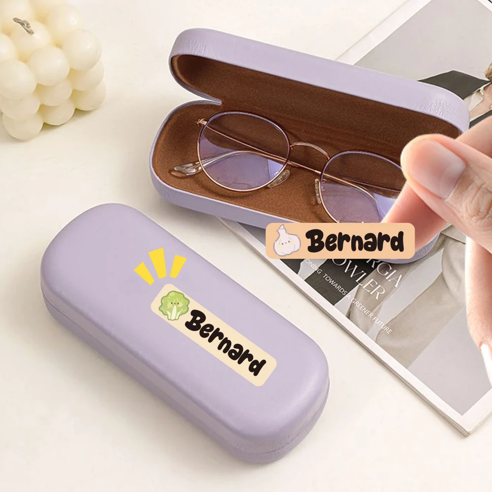 Custom vegetable Name Sticker,Transparent Waterproof Stickers for Kids,diy Name Labels for School Bottles Pen Box Mug Uniform