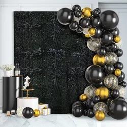 Black Sequins Panels Party Backdrops Shimmer Wall Backdrops For Wedding Birthday Halloween Christmas Photo Background Decoration