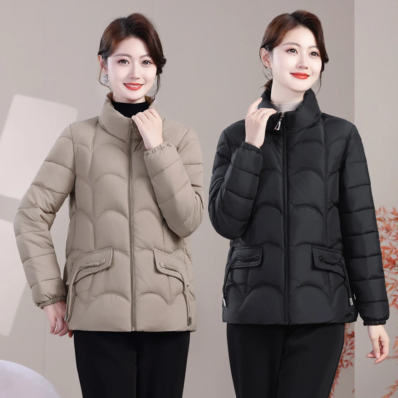 

Winter Cotton Jacket Women's Down Cotton Coat Middle-Aged and Elderly Traditional Autumn Winter Coat