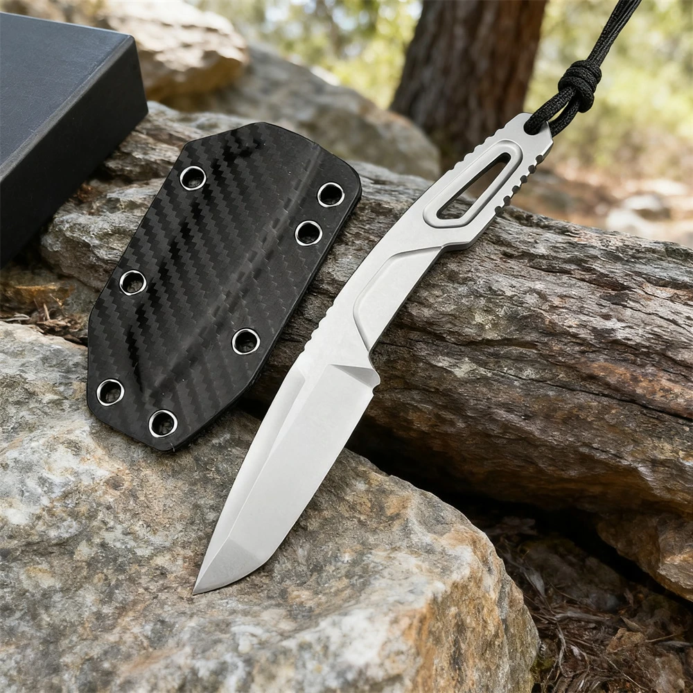 2025 سكين ثابت محمول عالي الجودة 8Cr13Mov بليد 8Cr13Mov مقبض فائدة في الهواء الطلق المحمولة التخييم سكين الدفاع عن النفس