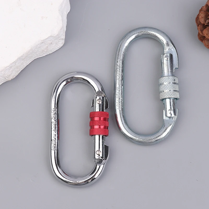 ●25KN High Strength Climbing Safety Lock Buckle O-shaped Electrophoresis Professional Carabiner Rappelling Climbing Supplies