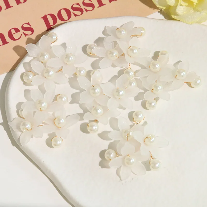 Shoe Charms 1pc Pearl Lotus Flower Vintage Forest Style Crystal Clear Clog Decor Ethereal Princess Summer Waterproof Lightweight