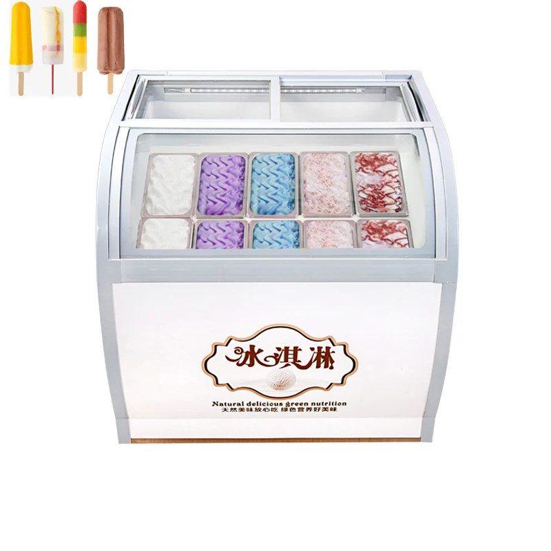 

Commercial Freezer Popsicle Display Cabinet Multifunctional Hard Ice Cream Showcase Ice Porridge Refrigerator 150W