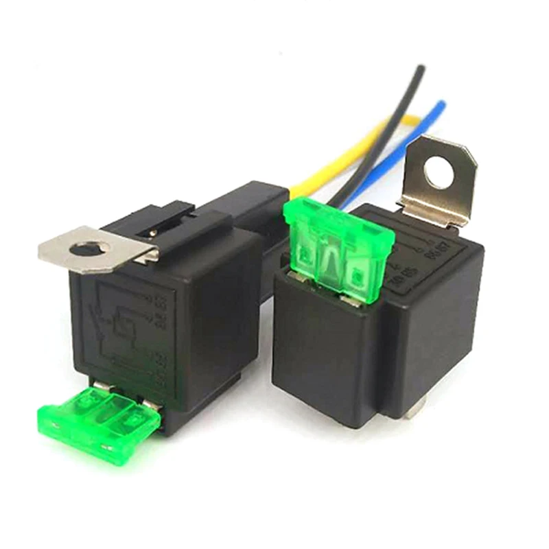 High Quality 1Pc 4 Pin 5 Pin 30A Auto Relay With Fuse Coil Voltage 12V/24V DC Relay Vehicle Rel 12V/4P 24V/4P 12V/5P Fused Relay