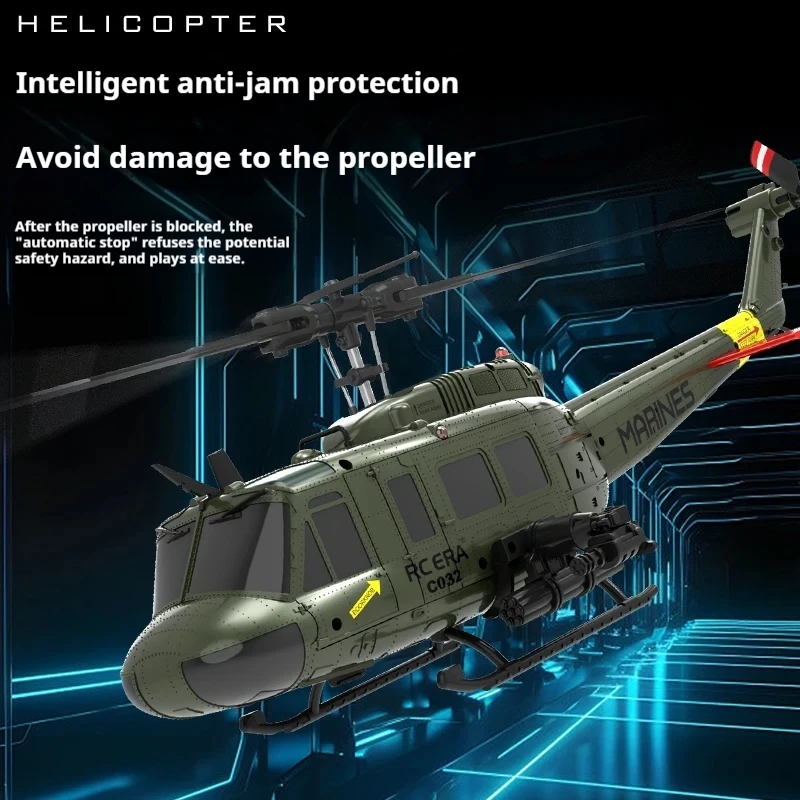 C032 รีโมทคอนโทรล Armed Drone ประกอบจริง Huey Uh1 เฮลิคอปเตอร์หกช่อง Stunt รุ่น Drone จําลองของเล่นเด็ก