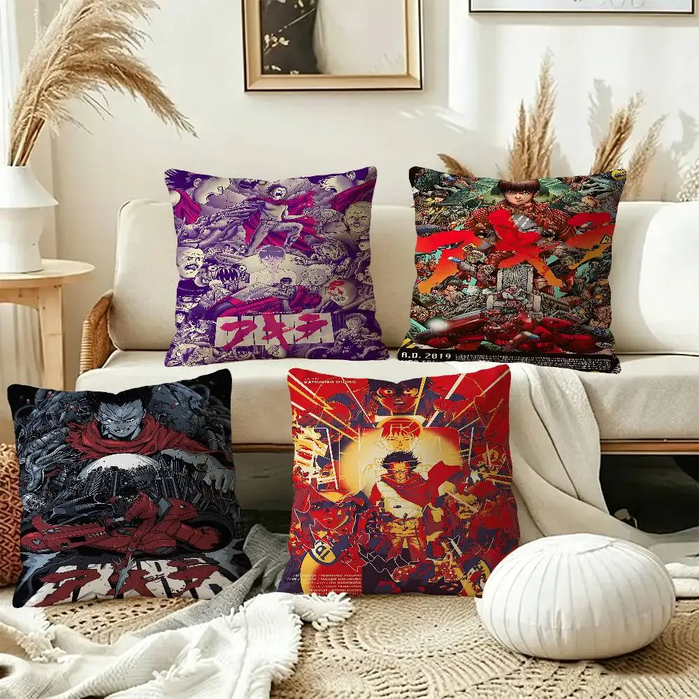 Classic Anime A-Akira Pillow Covers Cartoon Sofa Decorative Home Double-sided Printing Short Plush Cute Cushion Cover