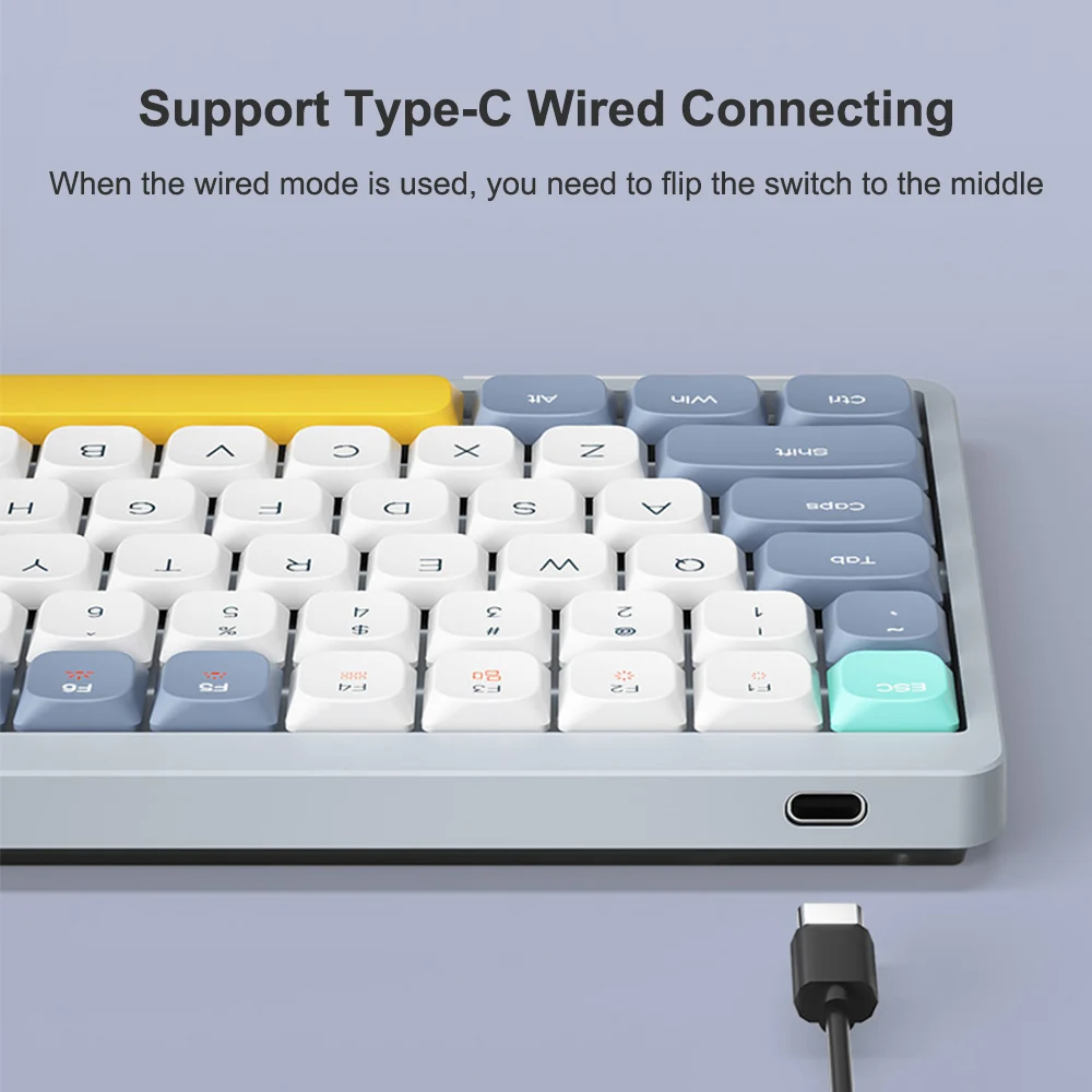 ワイヤレスメカニカルキーボード 84 キー 2.4G+BT5.0+Type C 3 接続 75% ロープロファイルレイアウトキーボード RGB ライト効果