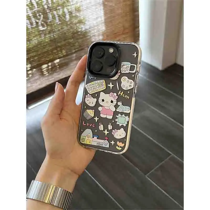 Sanrio Hello Kitty Sense Of Fun Cute Phone Case For iPhone15 14 13 12 11ProMax 78Plus XR XSMAX MINI Y2KGirl Anti Fall Back Cover