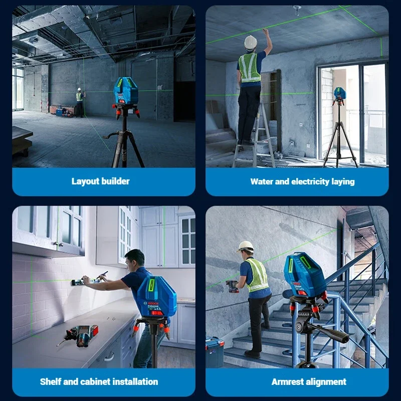 Bosch GLL 50-15 XG Green Laser Level 5-Line Cross with Plumb Point Self-Leveling 15m Professional Laser Tool