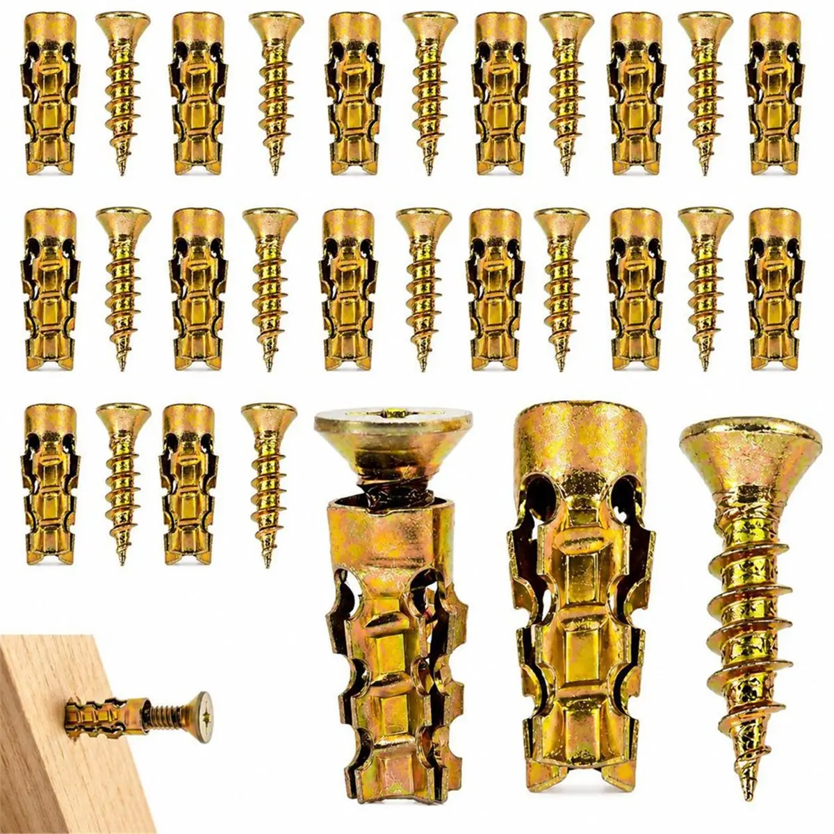 【CYBER MONDAY】50 Pcs 6x14mm Short Expansion Screw Set for Cabinet Hinge Repair and Stripped Thread Restoration, Secure Cabinet