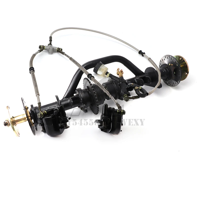Eje trasero de transmisión de cadena, freno de disco doble apto para China ATV 110cc 125cc 150cc Golf Buggy Quad Bike piezas