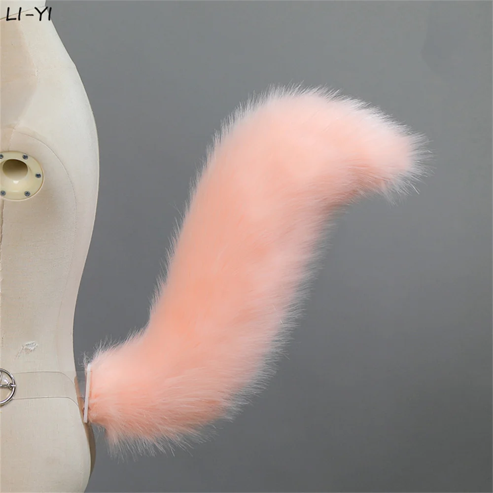 Plush Animal Tail Wolf Fox Cat Tail with Adjustable Belt Cosplay Accessories Role Play Party Props Furry Fluffy Dog Fox Tail