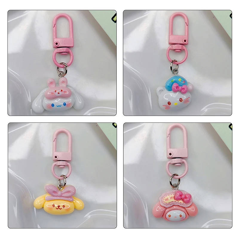 Kawaii Lovely Pochacco Keyring Cartoon Puppy Keychain For Cute Girl School Bag Pendant Backpack Hanging Ornaments Gifts