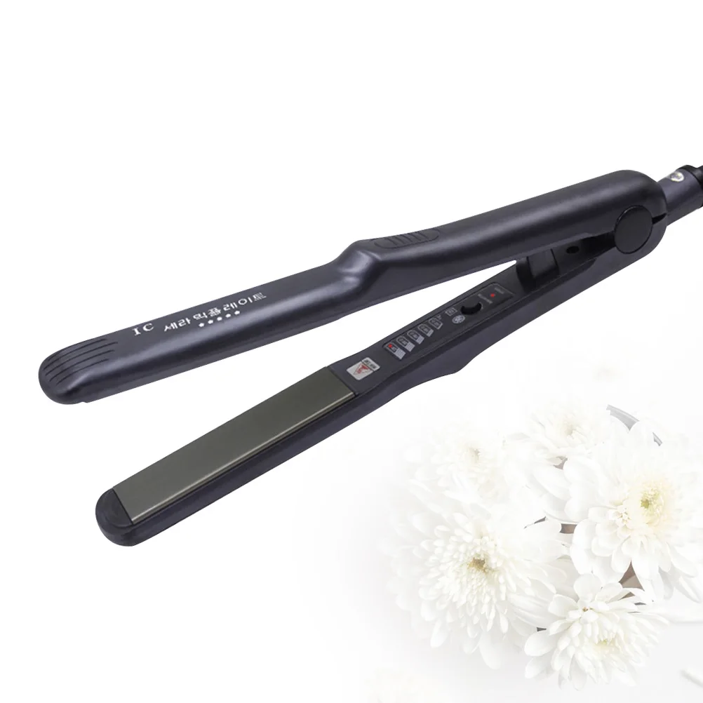 

1pc Electric Straightener Curling Iron Dual Purpose Portable Hair Clamp With Uk Heating 360 Rotating Cord Steam