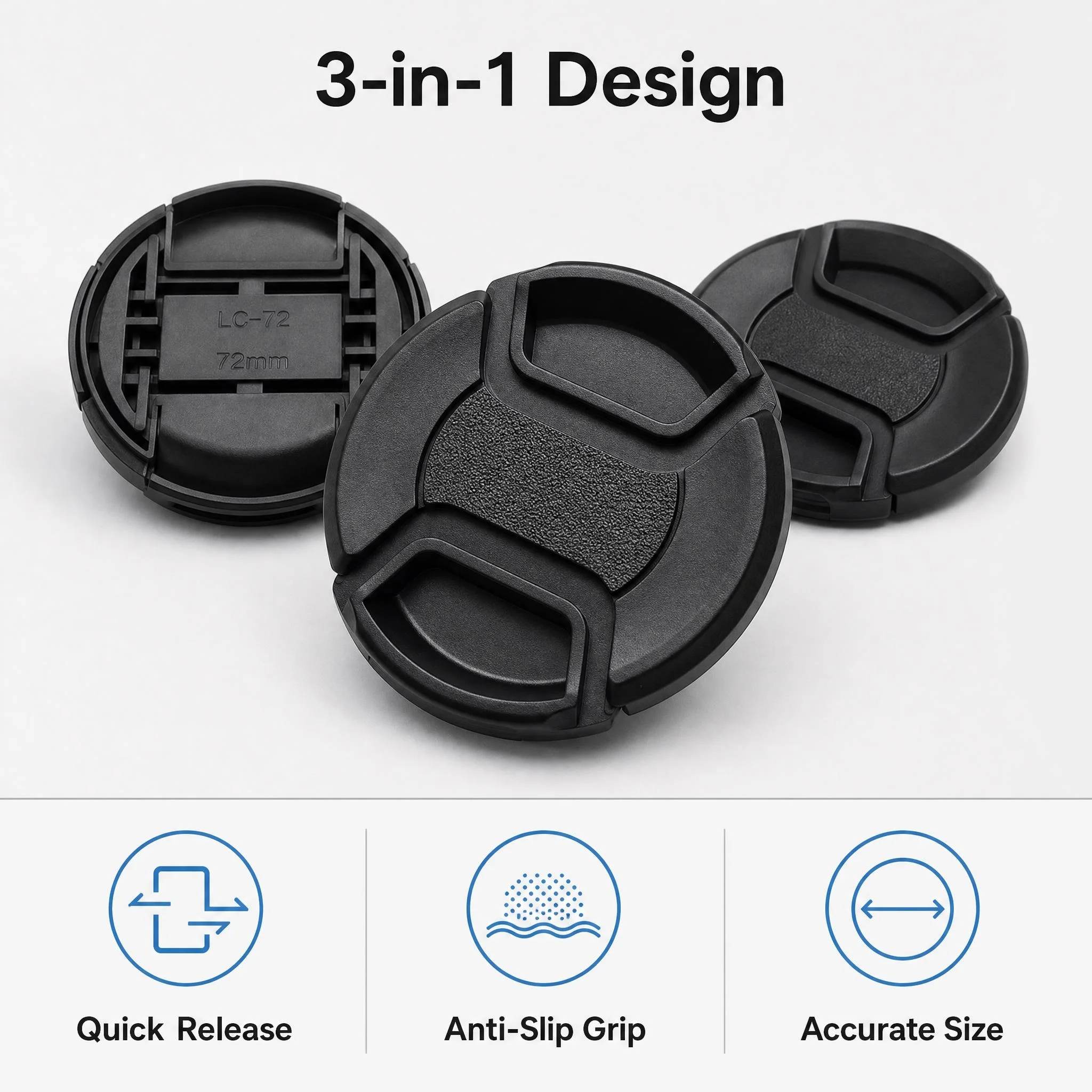 1PC Camera Lens Cap High-quality  49mm 52mm 55mm 58mm 62mm  Snap on Front Lens Cap for Camera