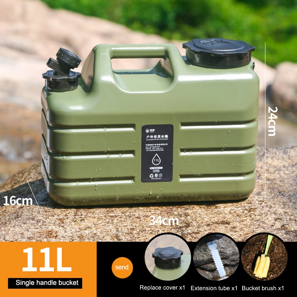 

11L Water Bucket Large Capacity Portable Drinking Water Canister with Detachable Faucet No Leakage for Outdoor Travel Driving