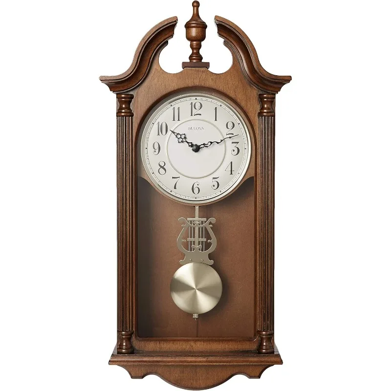 Bulova C1517 Saybrook Wall Clock, Brown Cherry