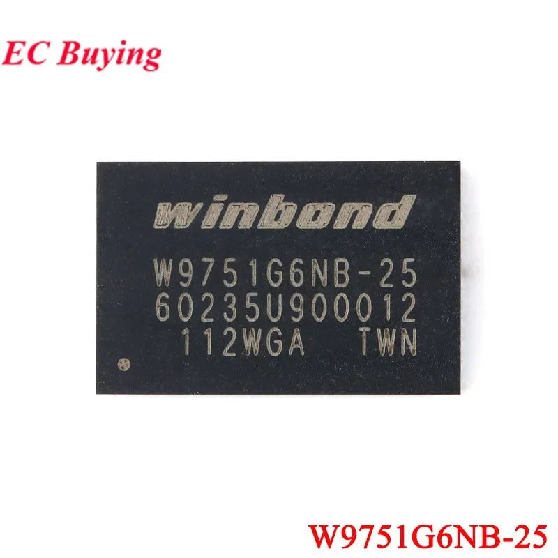 5Pcs/1pc W9751G6NB-25 W9751G6NB VFBGA-84 512Mbit DDR2 SDRAM Memory Chip IC