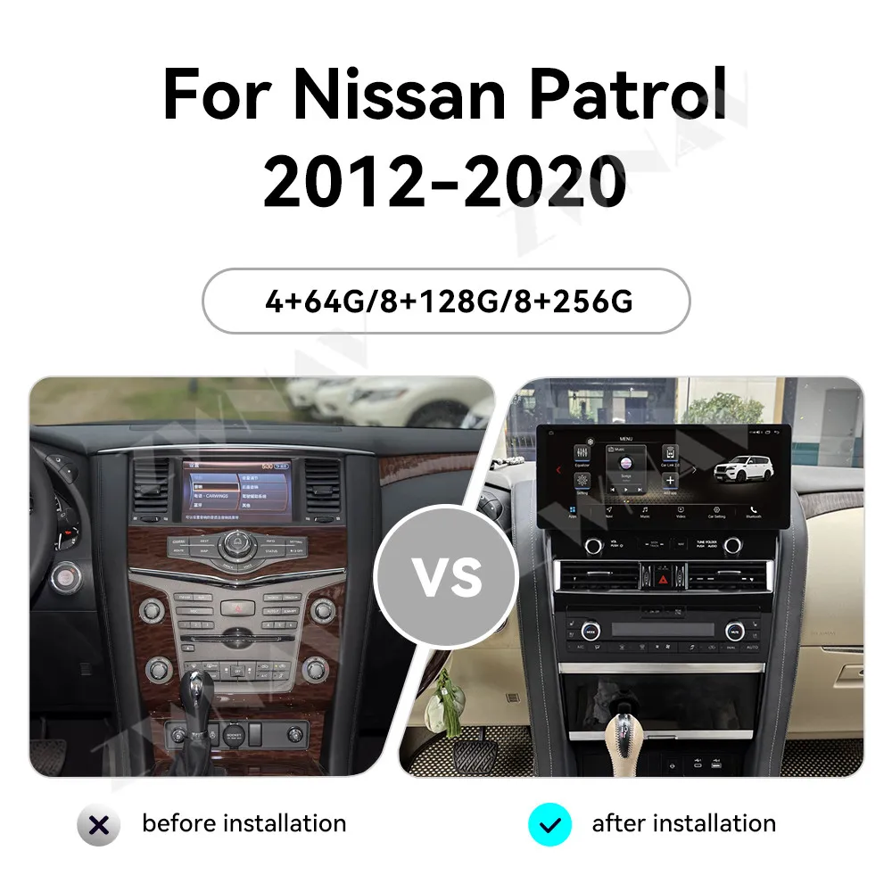 15.9 inch Car Radio For Nissan Patrol Y62 2012-2020 Armada GPS Navigation Android 15 Auto Multimedia Stereo Player AC Panel DSP