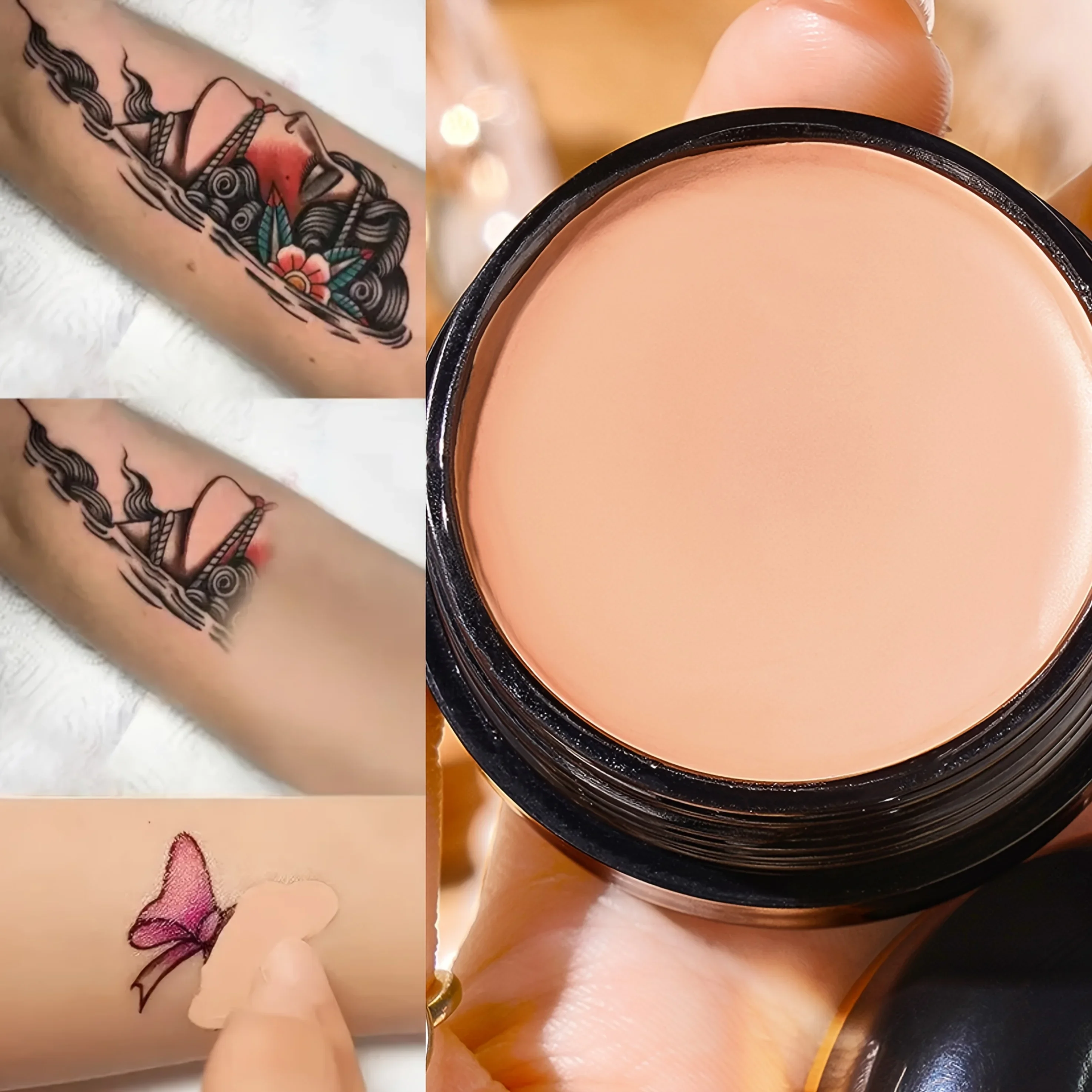 Image of Wasserfester Tattoo-Concealer mit Vollabdeckung, Langanhaltende Foundation zum Abdecken von Tattoos und Narben, Natürlicher Matter Finish für Alle Hauttöne