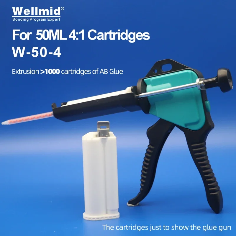 Pistolet manuel à cartouche AB 50ML 4:1, pour colle ab, pistolet à très longue durée de vie, distributeur de distribution de mélange, tige de poussée loctite, pistolet à colle ARALDITE