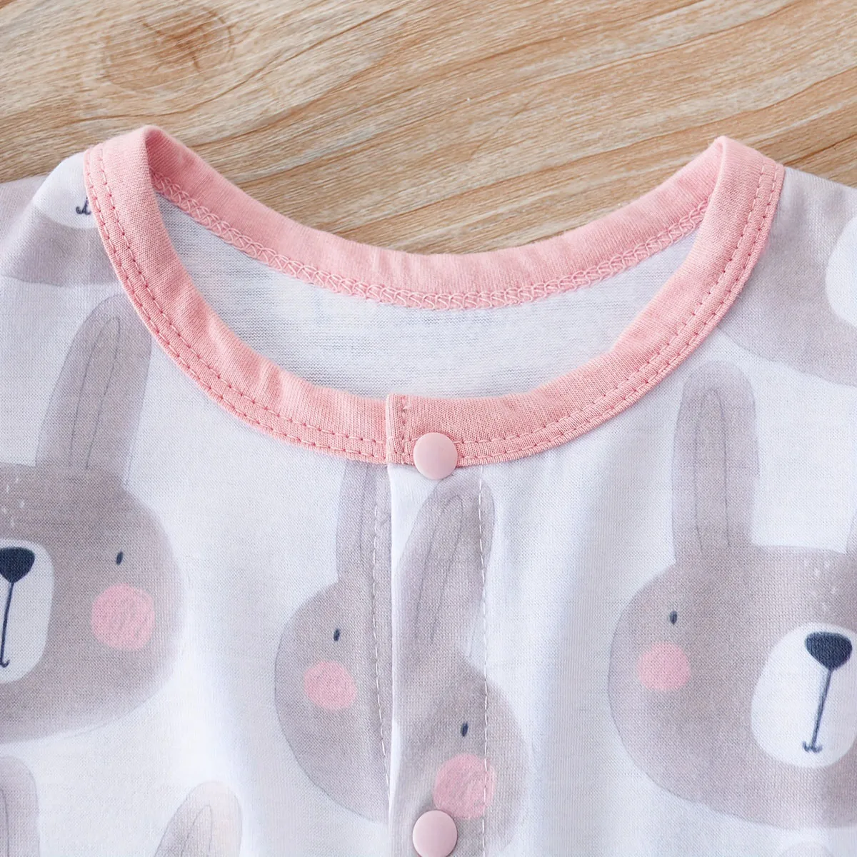 IURNXB Newborn Romper Cute Cartoon Rabbit Full Print Infant Bodysuit Casual Cap Sleeve Onesie Baby Girl\'s Clothing 0-12M