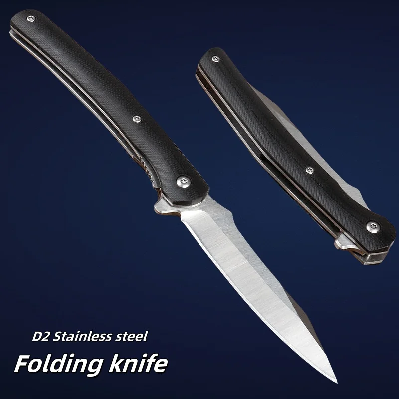 فائدة زعنفة التخييم في الهواء الطلق سكين للفرد D2 الصلب قطرة نقطة شفرة G10 مقبض البرية بقاء الصيد سكّين متعدّد الاستخدامات #1