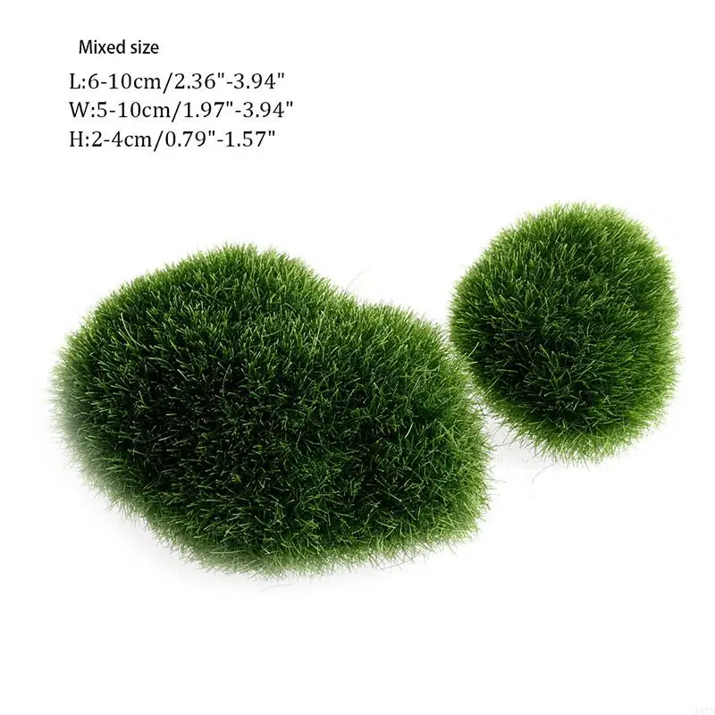 

24TD 5 Pieces Green Artificial Moss Decorative Stone for Ideal for Weddings Parties