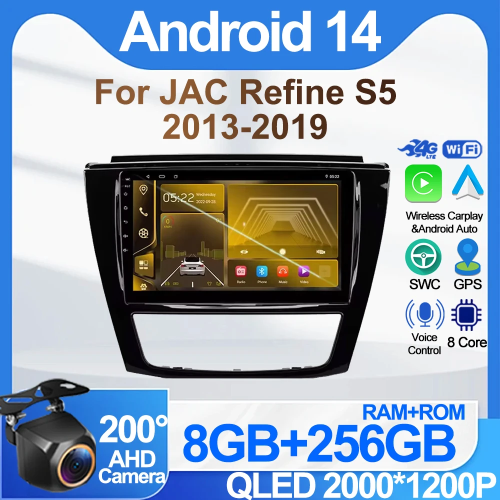 

Android Radio For JAC Refine S5 2013-2019 Carplay No 2din DVD GPS Navigation Rear Camera Bluetooth Wireless Android Auto 8 Core