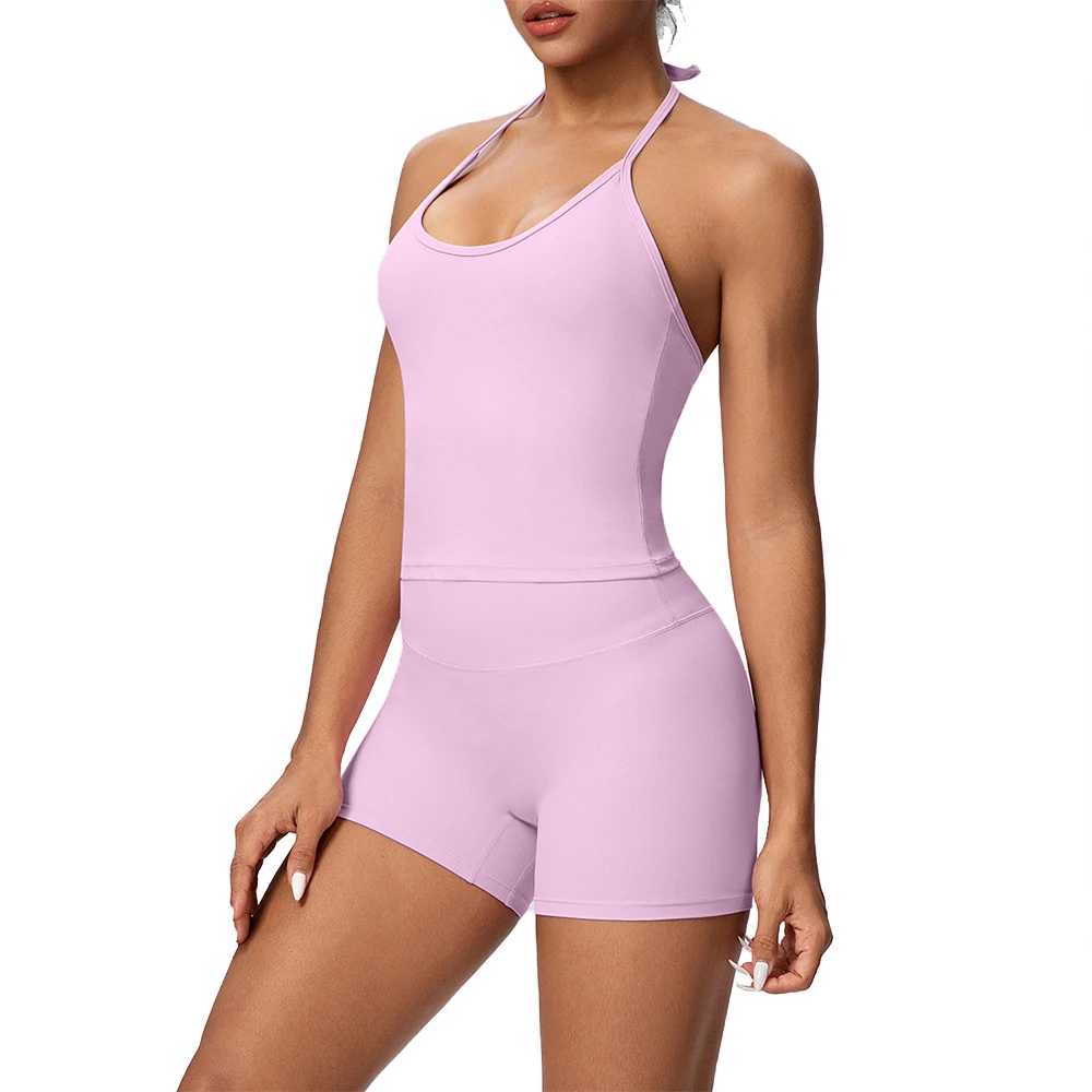 

2PCS Sports Yoga Suits Women Gym Workout Sets Fitness Tracksuit Sportswear Female High Waist Sports Shorts Suits Athletic Wear