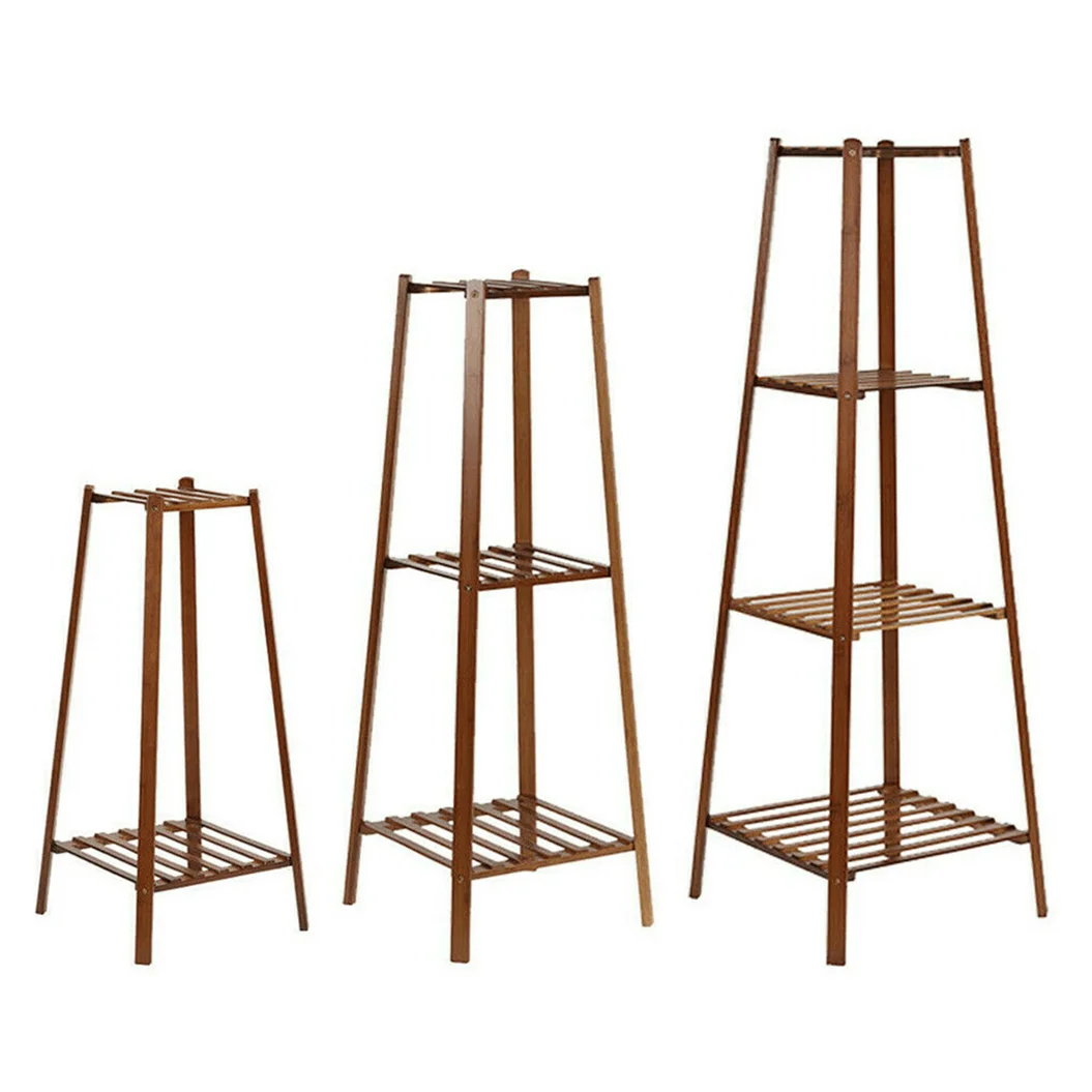 2/3/4 Tier Garden Vintage Tall Plant Stand Bamboo Planter Flower Holder Display Rack Home Storage Shelf