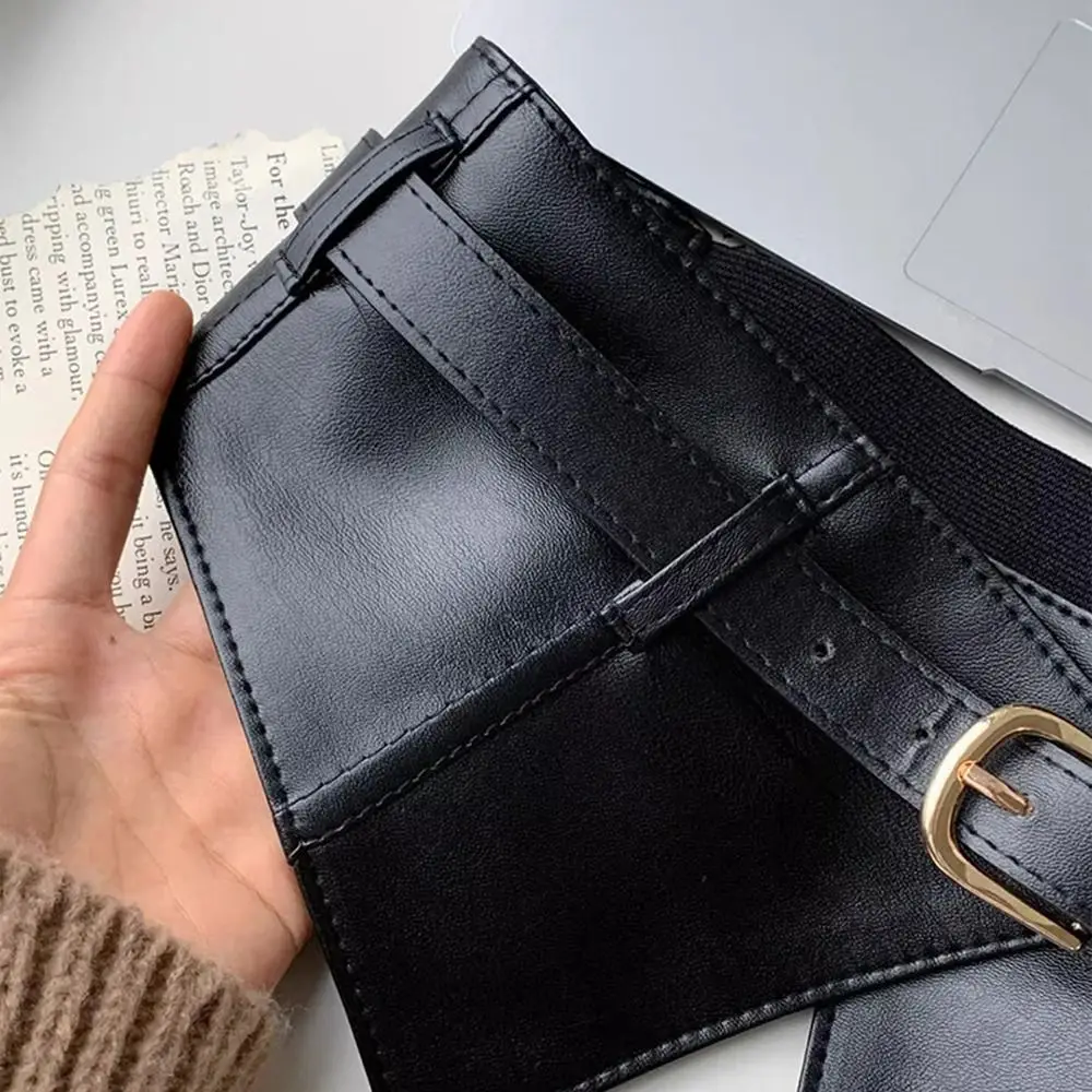 แฟชั่นกว้างหัวเข็มขัดรัดตัวเข็มขัดเอวตกแต่ง PU หนัง Cummerbunds DIY เข็มขัดสําหรับผู้หญิง Lady Girl
