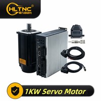 1kw Servo Motor 2500PPR 4N.m AC220V 2500RPM With Single phase or Three Phase Drive RS485 3M Cables For CNC Router