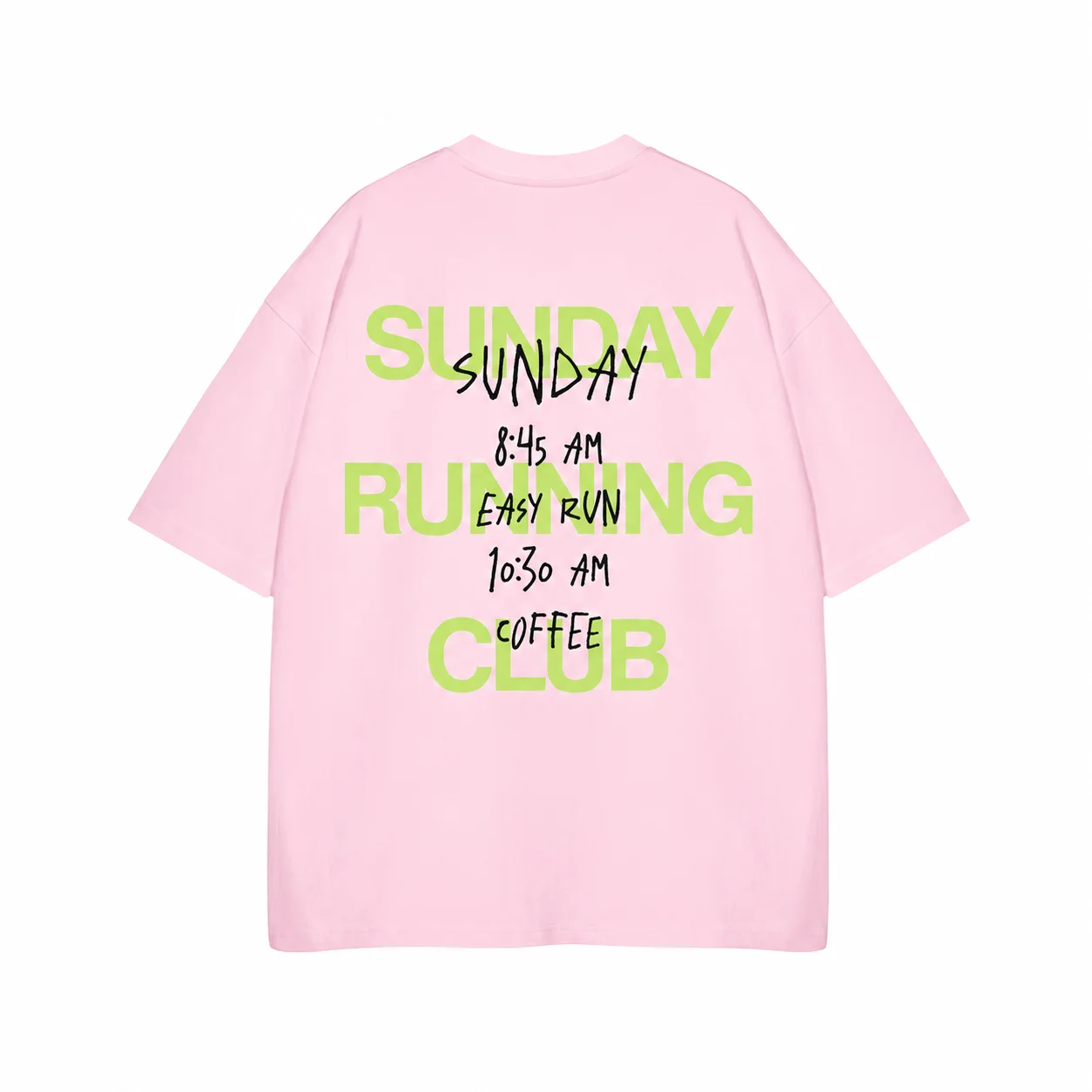 Sunday Running Club T-Shirt Men's and Women's Easy Run Coffee Schedule Graphic Tee Streetwear Short Sleeve Casual T Shirt view 6