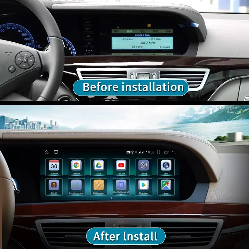 10.25Inch Android 14 For Benz S Class S250 S280 S320 S350 S400 S500 S600 W221 2005-2013 Car GPS Auto Multimedia Video Player