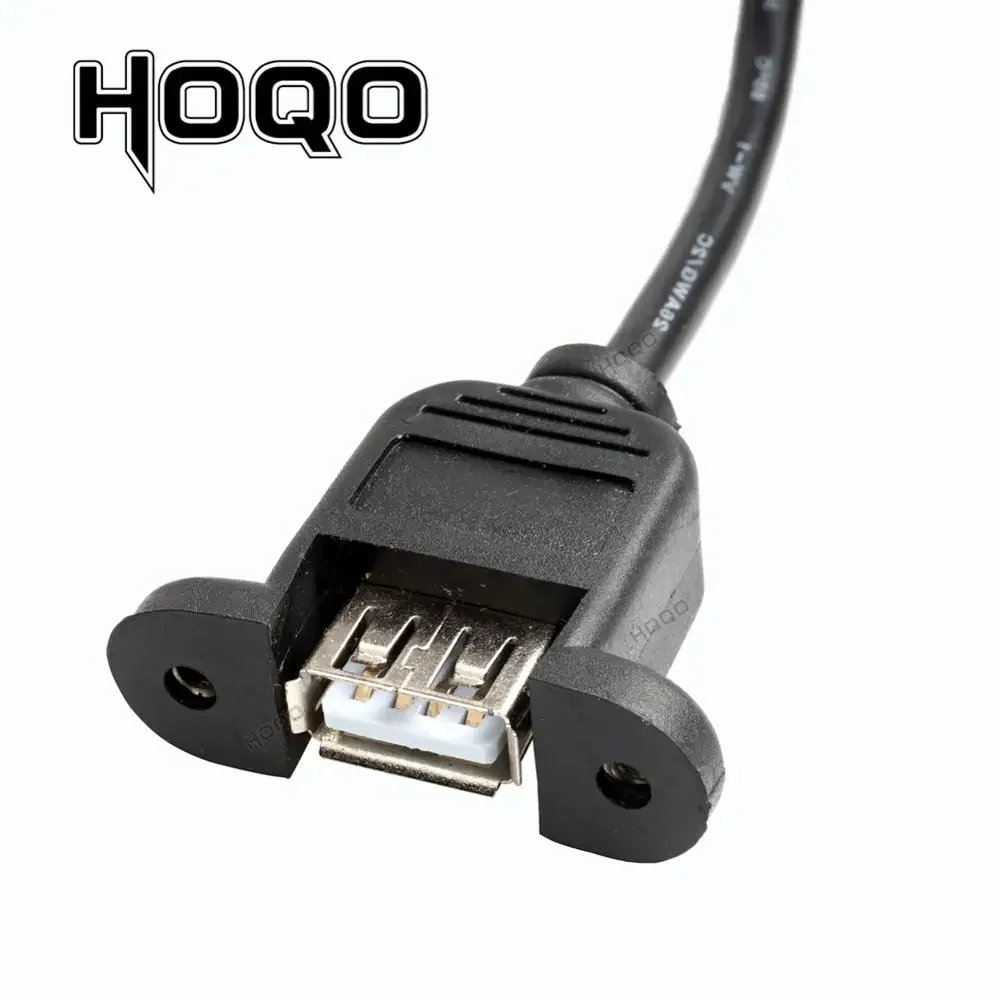 Panel Mount USB Extension Cable,Type-A Port usb2.0 Male to Female with Screw hole lock connector Cord cabo 30cm 1M 5M 1.5M