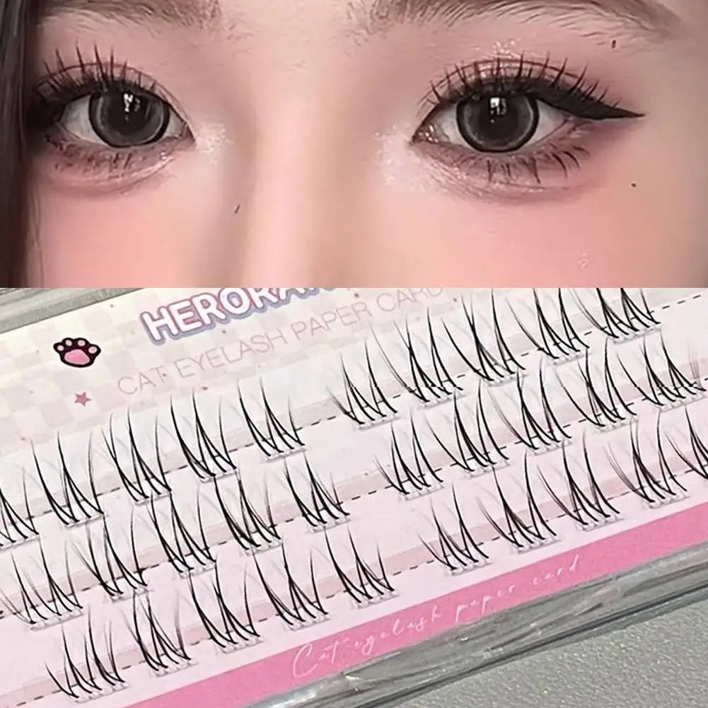 Clusters Kein Kleber erforderlich Selbstklebende falsche Wimpern Große Kapazität obere Wimpern Segmentierte natürliche Curling-Fälschungswimpern
