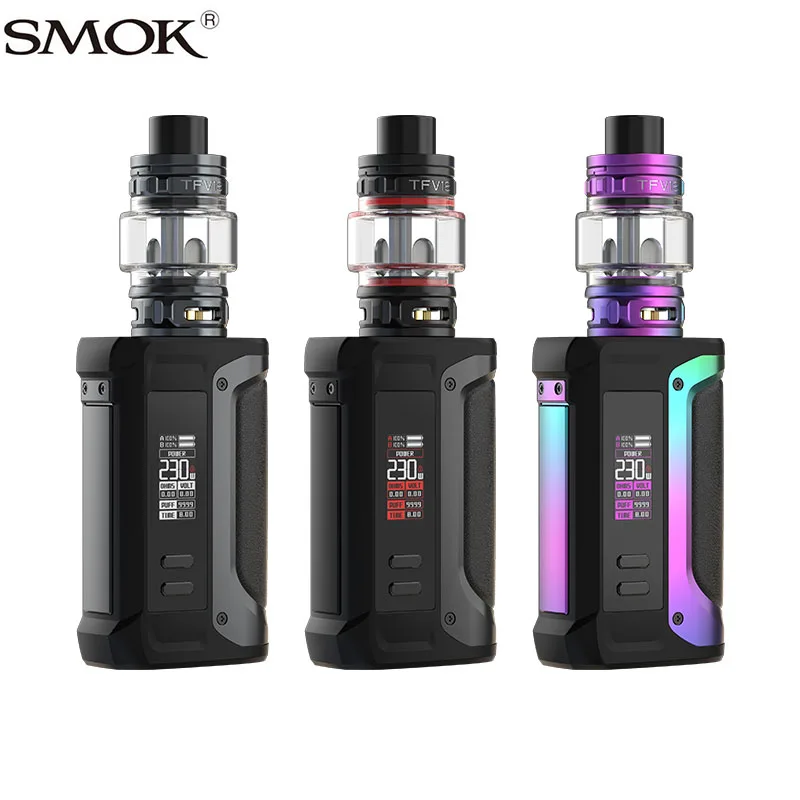 Original SMOK Arcfox Kit 230W 510 Thread Electronic Cigarette Vaporizer with 7.5ml TFV18 Tank Dual 18650 VW/TC Box Mod Vape Kit