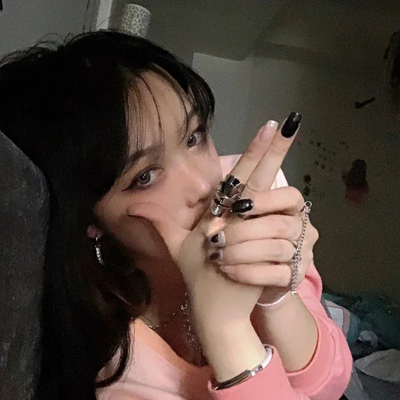 Anillo Punk de Anime, armadura de Cosplay, nudillos, anillos de dedo de Metal para adultos, Unisex, Hiphop, accesorios de joyería de articulación móvil, accesorio de fiesta