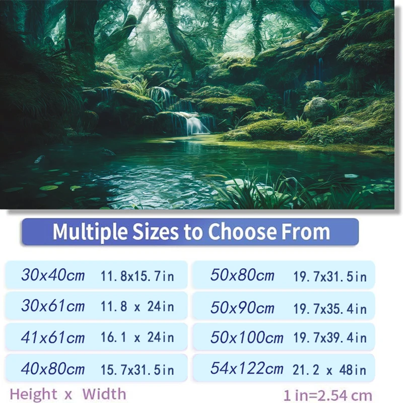 Waterfall Aquarium Background Sticker HD Double-sided Adhesive Fish Tank Landscape Poster Decorative Wallpaper
