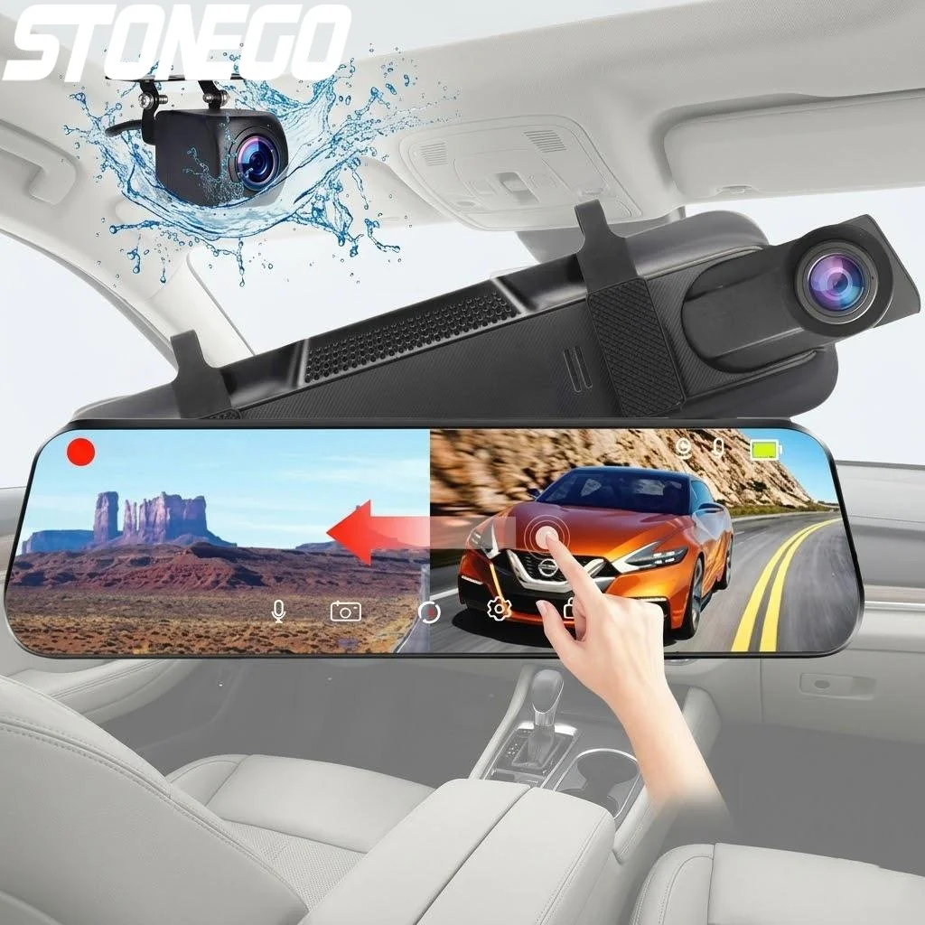 4K WIFI Touch Screen Car Dash Cam Dual Front and Rear DVR 24H Parking Monitor Streaming Media Recorder G Sensor