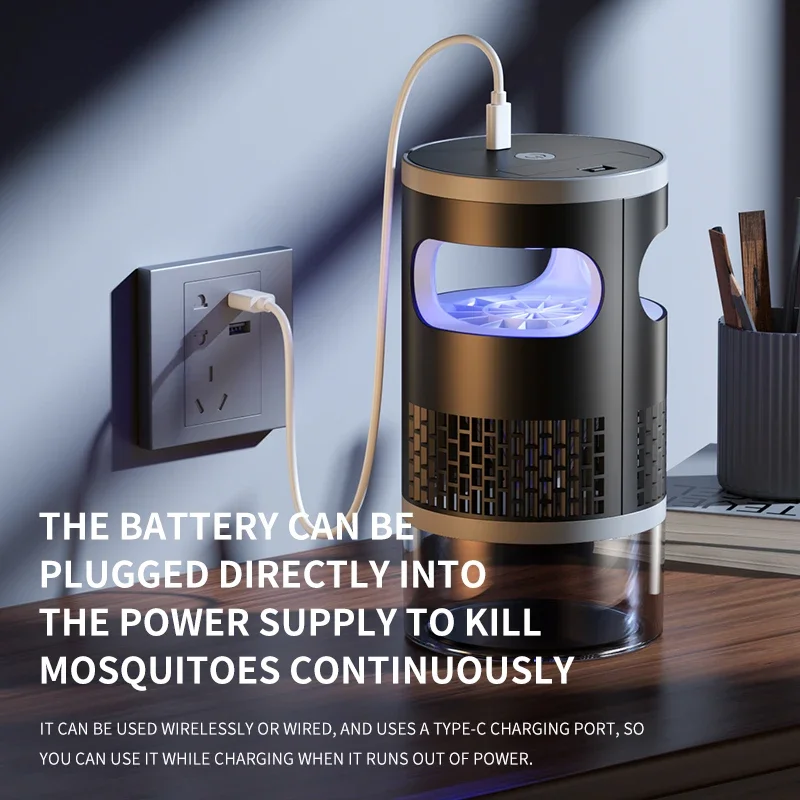 Mosquito Light Wireless Electric Silent Type-C Rechargeable Inhalable Trapping Mosquito Killers Outdoor Camping Household view 3