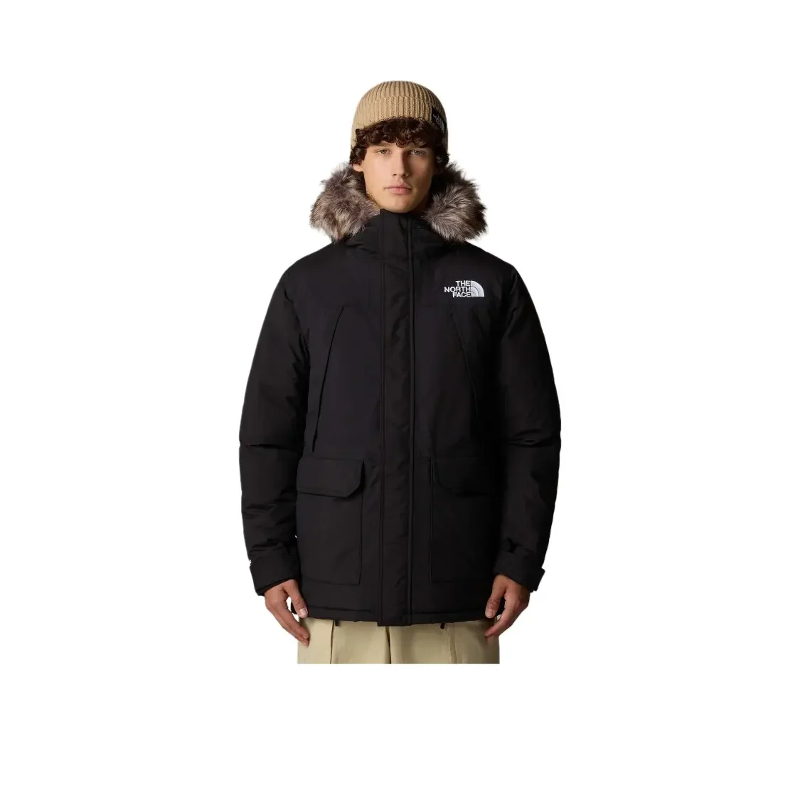 THE NORTH FACE McMurdo Embroidered Long Sleeve Zipper Hooded with Down Jacket Men's Black NF0A5GJF-4H0