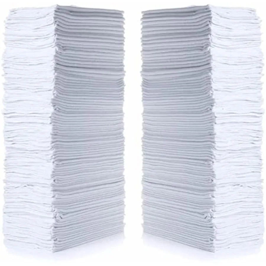 

Cotton Shop Towels 14x12 145 Pack Reusable Cleaning Shop Rags for Automobiles Industries Garage and Homes (White)