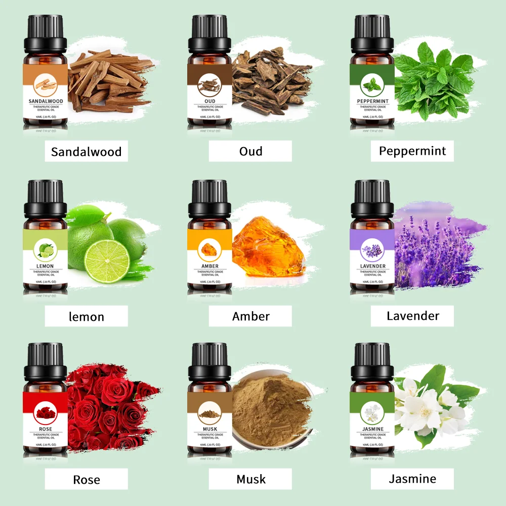 Atacado fábrica de óleo de fragrância de jasmim de lavanda atacado conjunto de óleo essencial amadeirado puro para casa spa corpo hotel óleo essencial