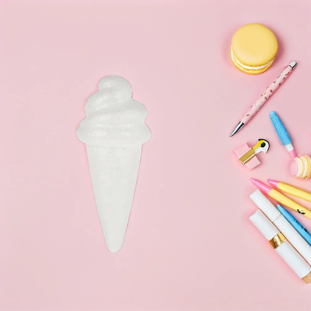 

7Pcs White Craft Ice Cream Cones Polystyrene Foam Balls for Handmade Decorations DIY Painting Projects Kids Family Bonding