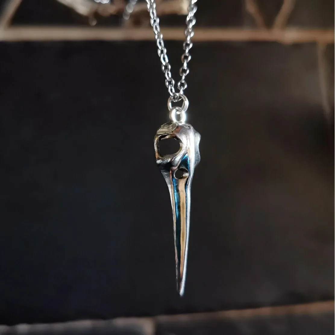 Fashion Crow Head Odin Pendant Necklace For Men 316L Stainless Steel Punk Hip Hop Teens Animal Personality Jewelry