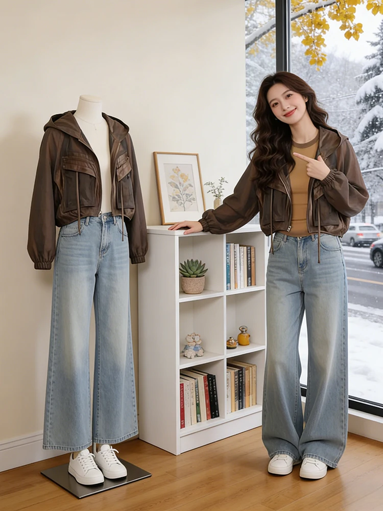 

Slim Fit Casual ort American Sle Coffee Color Women's Jaet Spring New Loose Lightweight UV Protection Coat for ort Pe...